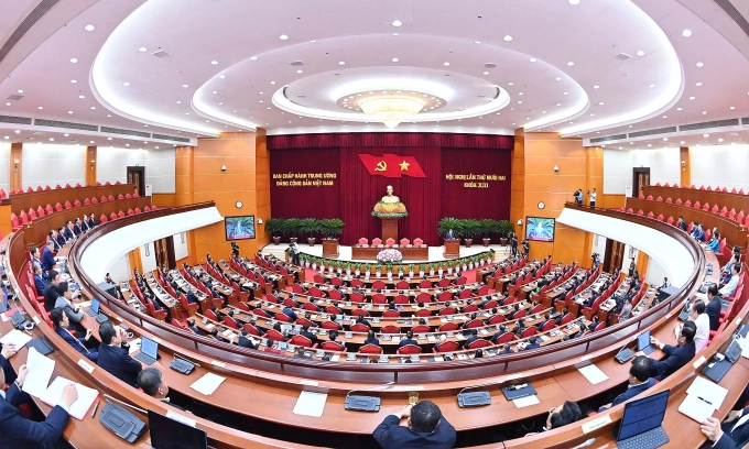 Phiên bế mạc hội nghị Trung ương 12 khóa 13, chiều 19/7. Ảnh: Nhật Bắc