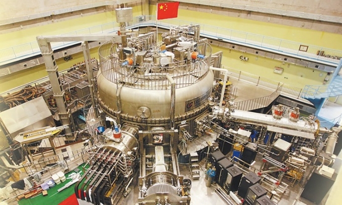 Lò tokamak siêu dẫn tiên tiến thử nghiệm (EAST) ở Hợp Phì, tỉnh An Huy, Trung Quốc. Ảnh: Xinhua