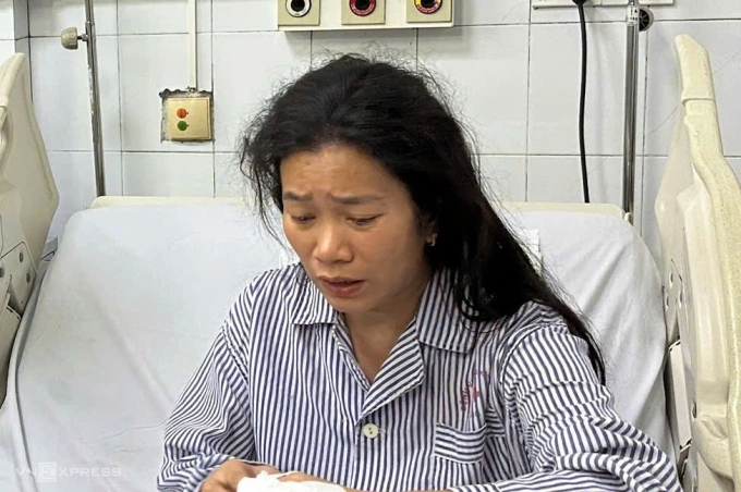 Chị Linh chưa hết bàng hoàng sau tai nạn. Ảnh: Lê Tân