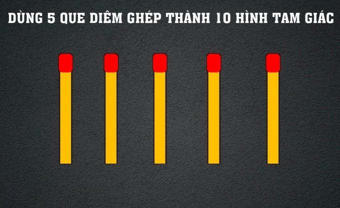 Lưu ý, người giải chỉ được phép di chuyển 5 que diêm, không vứt, bẻ gãy hay xếp chồng diêm lên nhau.