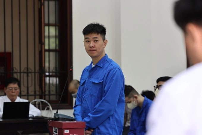 Nguyễn Hữu Tường tại phiên xét hỏi ngày 18/7. Ảnh: Phước Tuấn