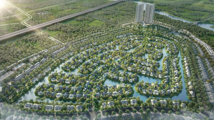 Phối cảnh các nhánh biệt thự đảo tại Eco Retreat. Ảnh: Ecopark