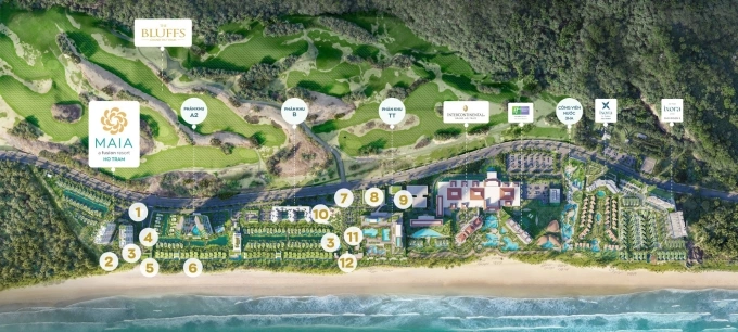 Dự án thừa hưởng loạt tiện ích của tổ hợp The Grand Ho Tram. Ảnh: Maia Resort Ho Tram