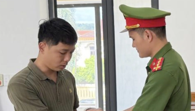 Trịnh Hữu Thắng tạo cơ quan công an. Ảnh: Công an Hà Tĩnh