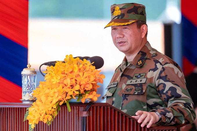 Thủ tướng Campuchia Hun Manet tại sự kiện ở Kampong Chhang, ngày 14/7. Ảnh: AFP