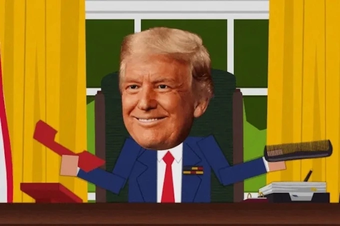Một hình ảnh về ông Trump xuất hiện trong phim South Park. Ảnh: Variety