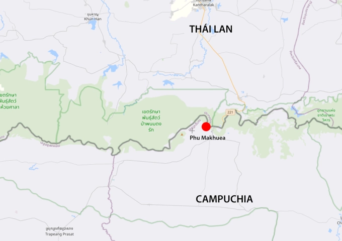 Vị trí Phu Makhuea. Đồ họa: Liveuamap