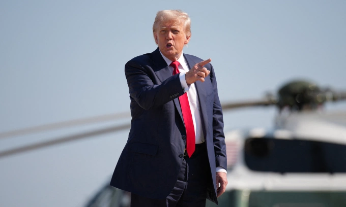 Tổng thống Mỹ Donald Trump ở căn cứ liên hợp Andrews, Maryland hôm 25/7. Ảnh: AFP