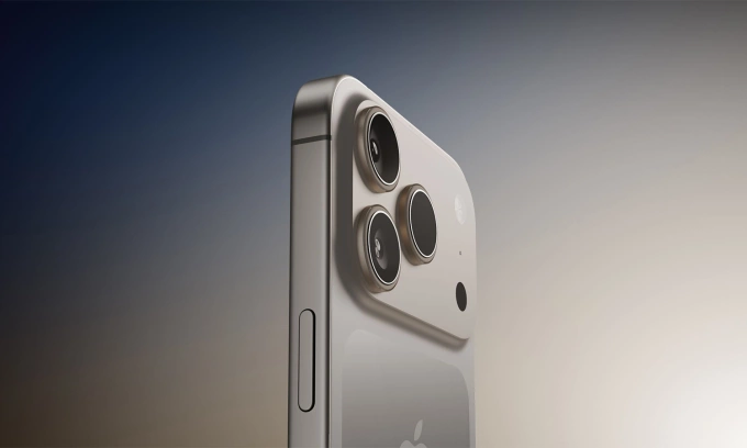 Cụm lồi camera kéo dài hết chiều ngang nhưng vẫn giữ thiết kế đặt tam giác ba ống kính. Ảnh minh họa: Macrumors