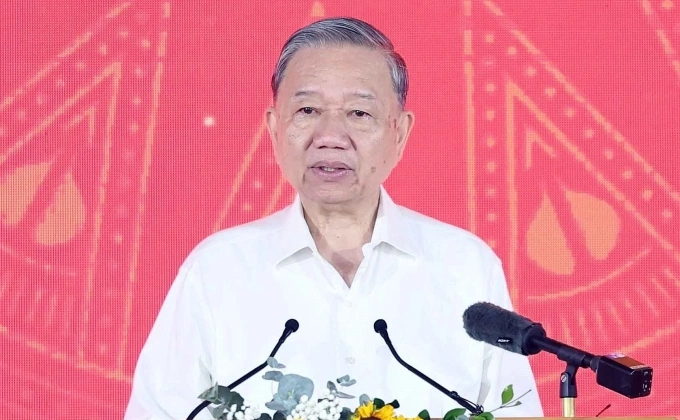 Tổng Bí thư Tô Lâm phát biểu sáng 27/7. Ảnh: TTXVN