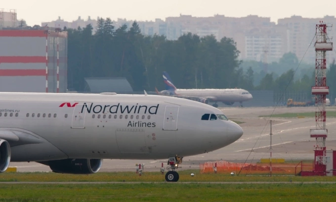 Máy bay của hãng hàng không Nordwind di chuyển trên đường băng tại sân bay Sheremetyevo, ngoại ô thủ đô Moskva, hồi năm 2021. Ảnh: Vecteezy