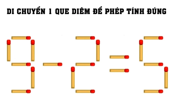 Lưu ý, người giải chỉ được phép di chuyển 1 que diêm, không vứt, bẻ gãy hay xếp chồng diêm lên nhau.