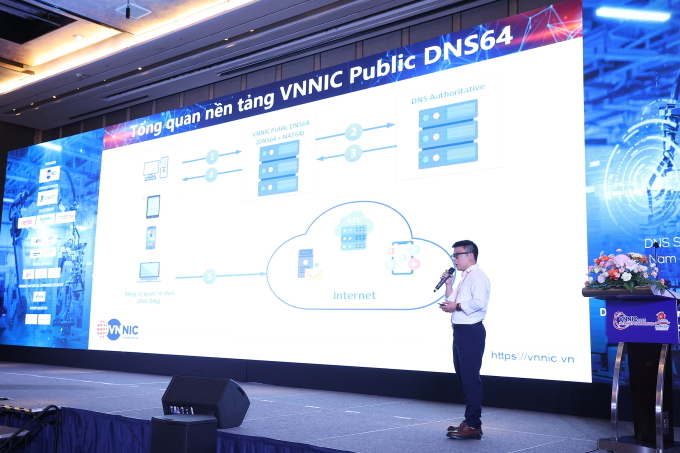 VNNIC Public DNS64 được giới thiệu tại sự kiện ngày 25/7. Ảnh: VNNIC