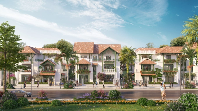 Phối cảnh nhà phố Kim Ngân tại dự án. Ảnh: Sun Property