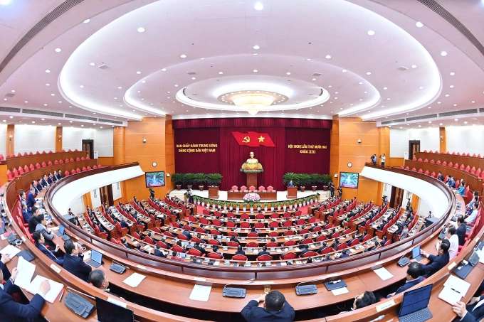 Phiên bế mạc hội nghị Trung ương 12 khóa 13, chiều 19/7. Ảnh: Nhật Bắc