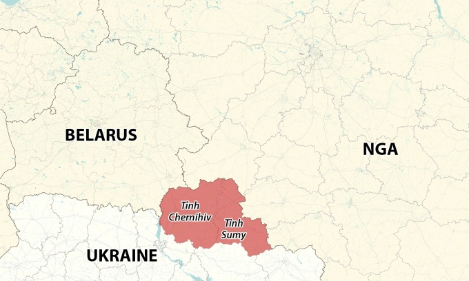 Vị trí tỉnh Chernihiv. Đồ họa: RYV
