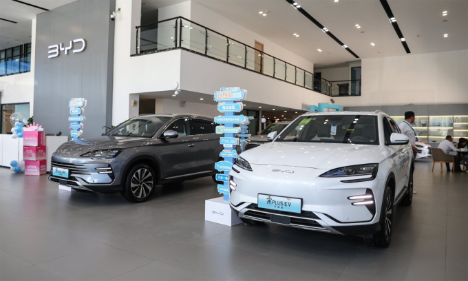 Đại lý ôtô BYD ở Bắc Kinh, Trung Quốc. Ảnh: EPA