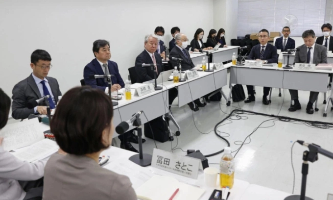 Hội đồng chuyên gia xem xét chương trình thực tập sinh tại Tokyo, năm 2023. Ảnh: Kyodo