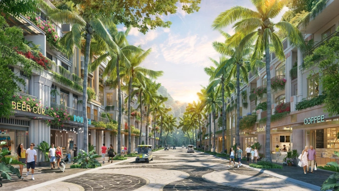 Những dãy nhà phố Tài phường mang tinh thần thịnh vượng và phát đạt. Ảnh: Sun Property