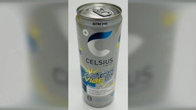 Lon nước tăng lực Celsius Astro Vibe. Ảnh: USFDA