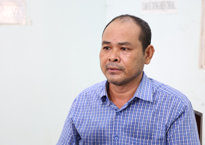 Danh Quanh tại cơ quan điều tra. Ảnh: Tiến Tầm