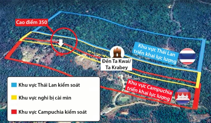 Khu vực đền Ta Kwai/Ta Krabey. Đồ họa: Bangkok Post