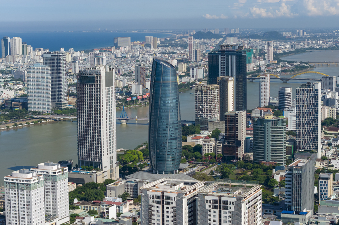 Trung tâm t hành chính và nhiều khách sạn tại Đà Nẵng, tháng 6/2025. Ảnh: Nguyễn Đông