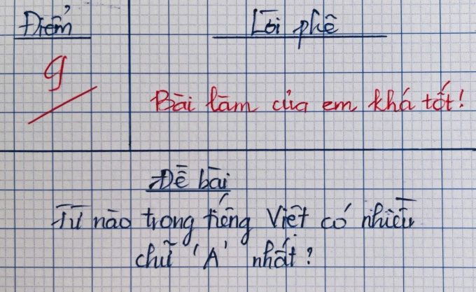 Từ Tiếng Việt nào có nhiều chữ A nhất? Ảnh minh họa.