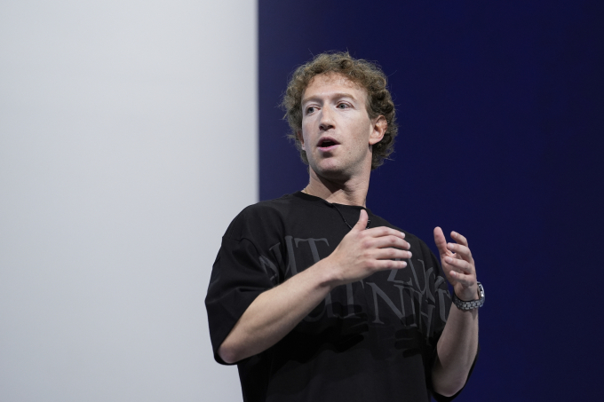 Mark Zuckerberg, tỷ phú sở hữu công ty Meta, tại sự kiện ở Menlo Park, California, năm ngoái. Ảnh: AP