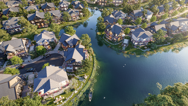 Dòng chảy len lỏi qua các nhánh đảo, tạo điểm nhấn cảnh quan thiên nhiên tại Retreat Island. Ảnh: ECP