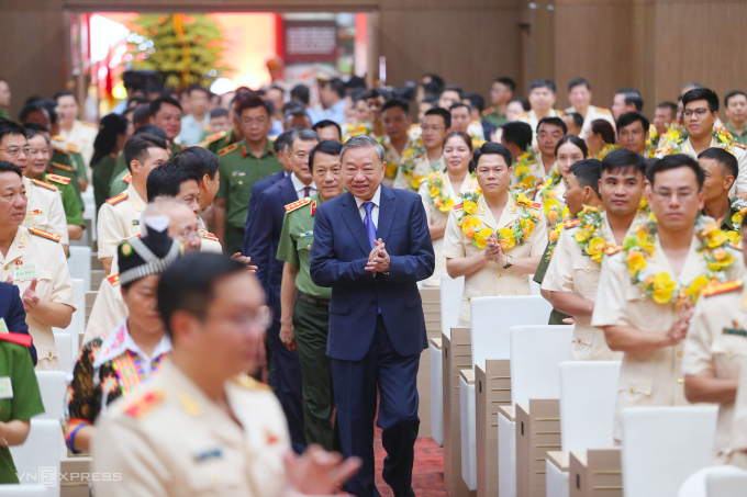 Tổng Bí thư Tô Lâm và các đại biểu đến buổi lễ. Ảnh:Phạm Dự