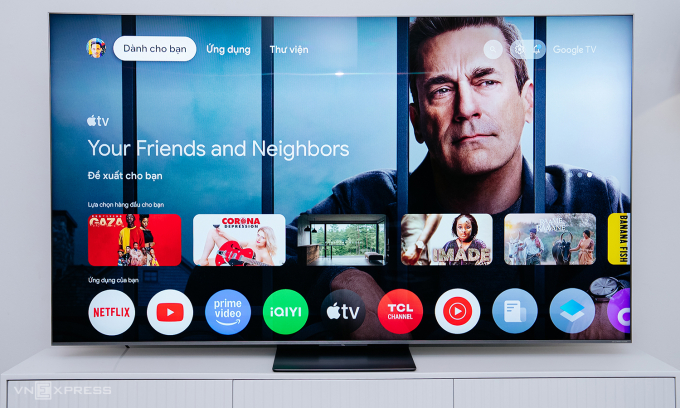 Google TV chạy trên TCL C8K QD-Mini LED. Ảnh: Tuấn Hưng