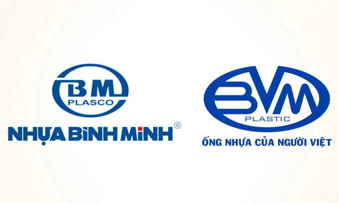 Logo Công ty cổ phần nhựa Bình Minh (trái) và Công ty cổ phần nhựa Bình Minh Việt. Ảnh: Chụp tư liệu