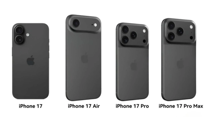 Thiết kế bốn mẫu iPhone 17 dựa trên thông tin rò rỉ. Ảnh:Majin Bu