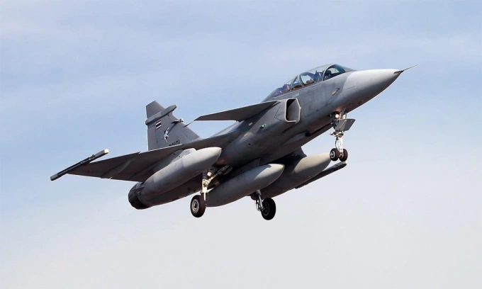 Tiêm kích Gripen của Thái Lan trong ảnh công bố tháng 8/2024. Ảnh: Không quân Thái Lan