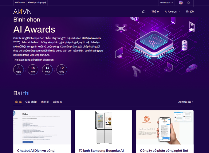 Còn ba ngày để độc giả bình chọn cho 120 đề cử AI Awards 2025.
