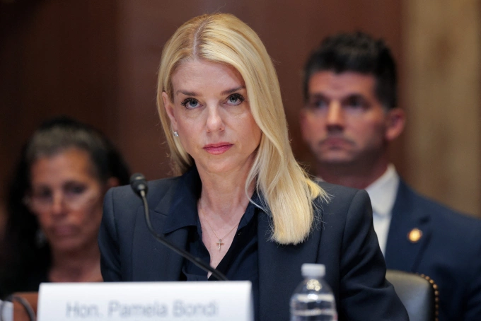 Bộ trưởng Tư pháp Mỹ Pam Bondi điều trần tại Thượng viện ngày 25/6. Ảnh: AFP