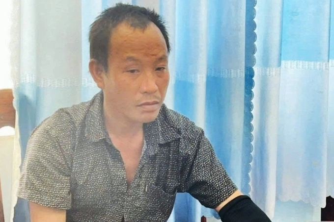 Phạm Văn Ao tại cơ quan điều tra. Ảnh: Công an cung cấp