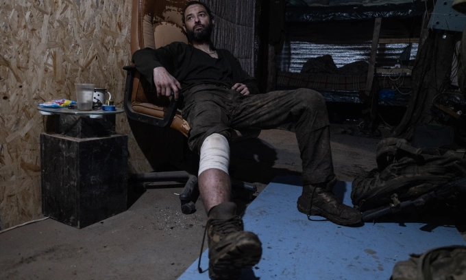 Thương binh thuộc Lữ đoàn Cơ giới Độc lập số 93 Ukraine tại tỉnh Donetsk hôm 4/8. Ảnh: AFP