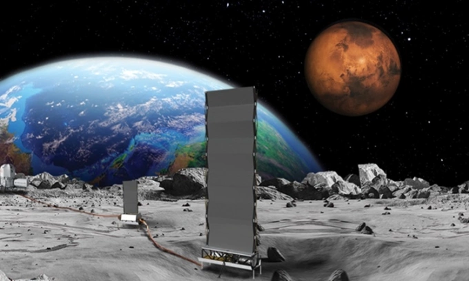 Mô phỏng một hệ thống phát điện trên Mặt Trăng. Ảnh: NASA
