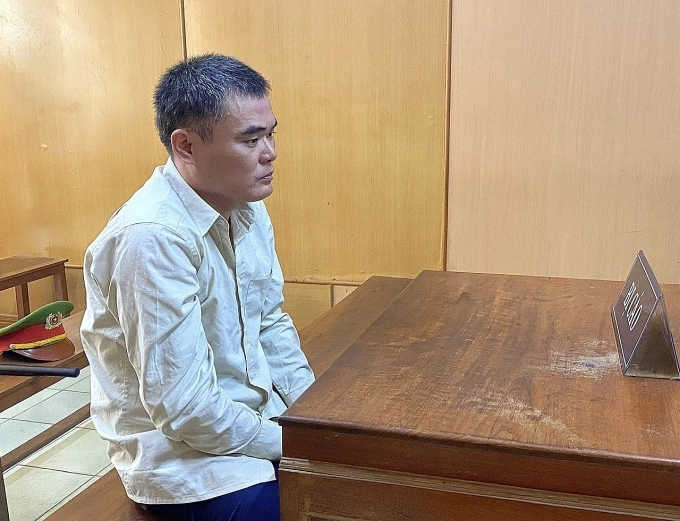 Bị cáo Nguyễn Văn Linh tại tòa hôm nay. Ảnh: Bình Nguyên