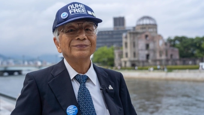 Ông Kunihiko Iida chỉ ba tuổi khi vụ nổ bom nguyên tử Hiroshima xảy ra. Ảnh: ABC