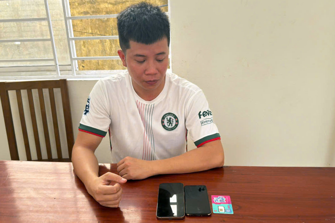 Nghi phạm Nguyễn Ngọc Anh tại cơ quan công an. Ảnh: Công an