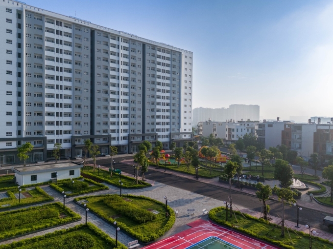 Block A căn hộ Conic Boulevard với tầm nhìn nội khu. Ảnh: Conic