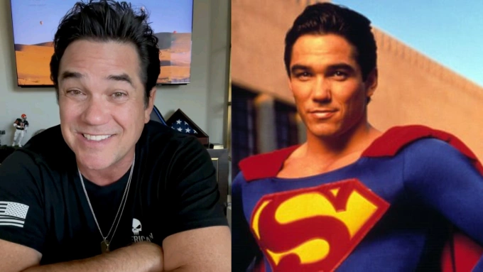 Dean Cain khi thông báo gia nhập ICE (trái) và khi thủ vai Superman trong loạt phim thập niên 1990. Ảnh: Time Now