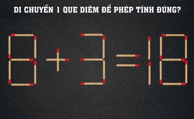 Lưu ý, người giải chỉ được phép di chuyển 1 que diêm, không vứt, bẻ gãy hay xếp chồng diêm lên nhau.