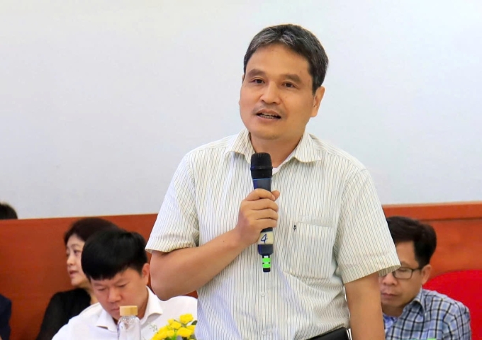 PGS.TS Trần Quốc Bình, Hiệu phó trường Đại học Khoa học Tự nhiên Hà Nội, tại hội thảo chiều 7/8. Ảnh: Nguyệt Minh