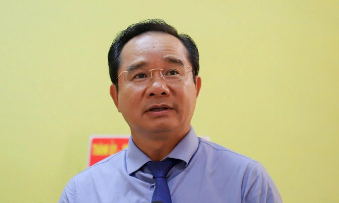 Chủ tịch UBND TP HCM Nguyễn Văn Được phát biểu tại Đại hội Đảng đặc khu Côn Đảo, ngày 8/8. Ảnh: Lê Tuyết