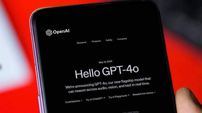 Thông báo ra mắt GPT-4o năm ngoái trên màn hình smartphone. Ảnh: Ink