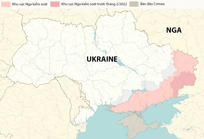 Cục diện chiến sự Nga - Ukraine. Đồ họa: RYV
